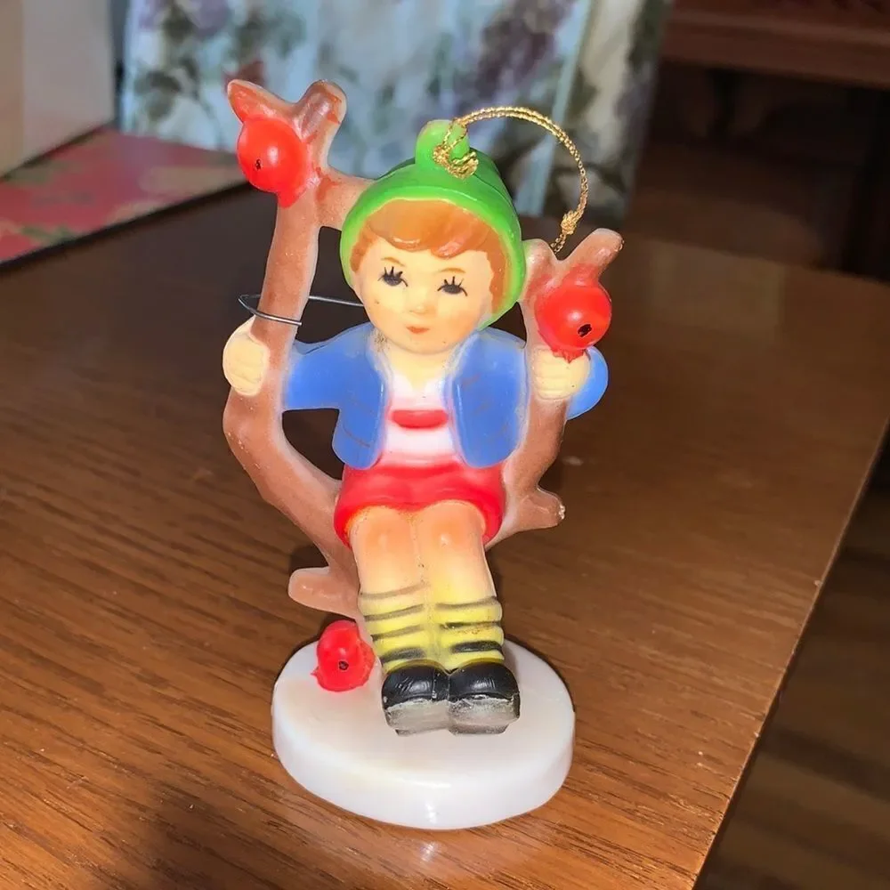 Vtg Hummel “look” boy sitting in tree Christmas tree ornament